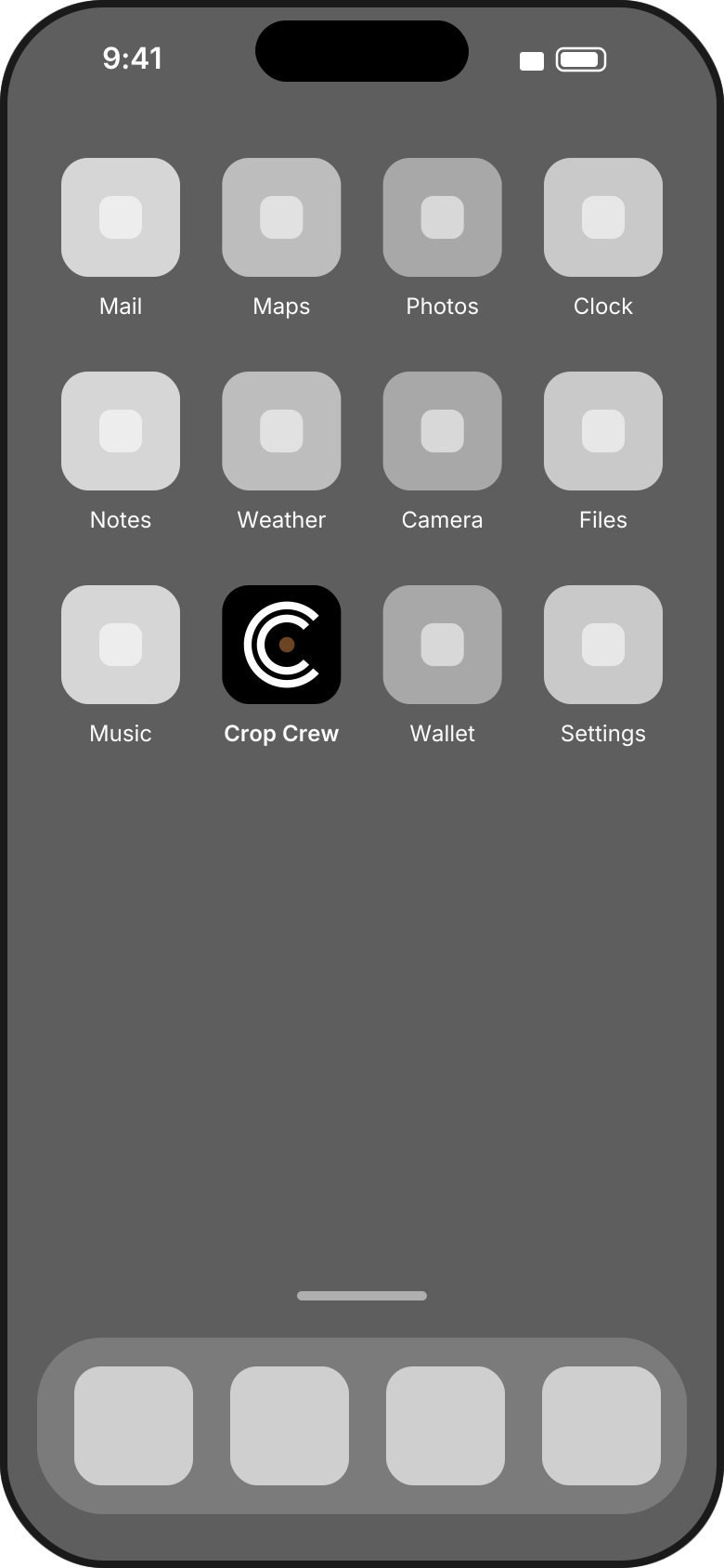 Crop Crew app icon on a phone home screen